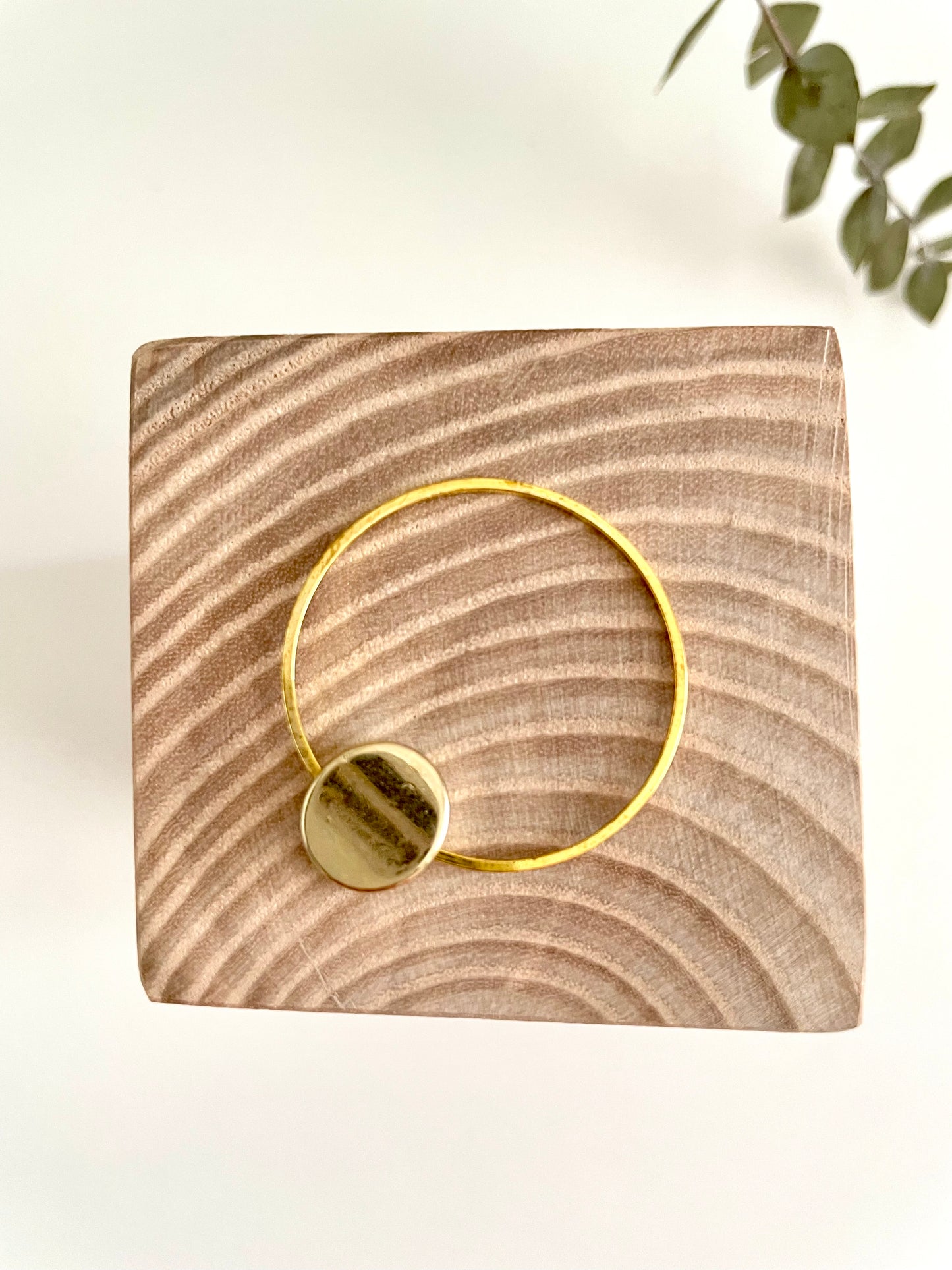 Handmade solid wood risers perfect for crystals, gemstones, and jewlery along with thin gold energy rings