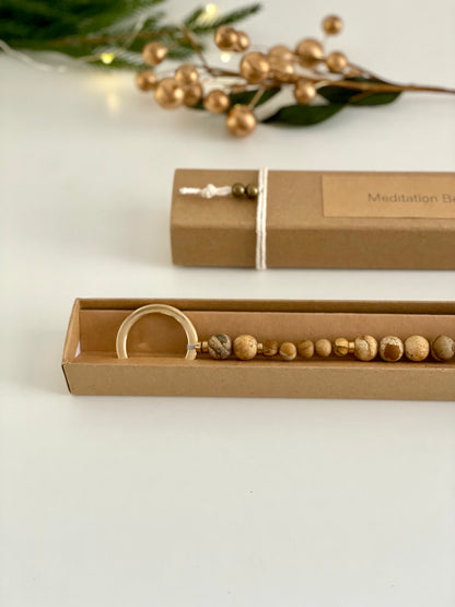 Picture Jasper - Presence/Breathing Beads - Grounding, Stability, and Harmony